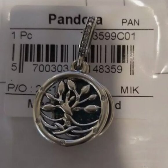 PANDORA Sterling Silver Glow-in-the-dark Infinity Tree Double Dangle 793599C01 - Picture 14 of 15